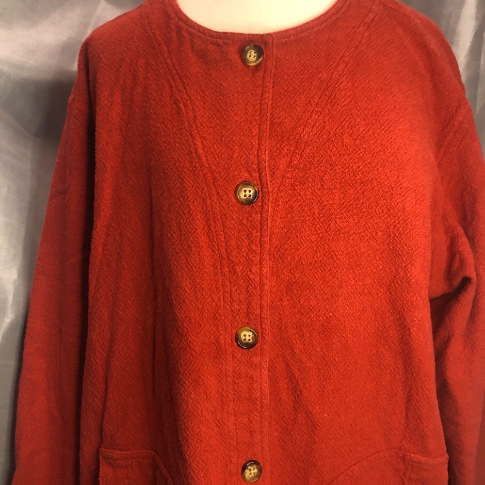 Orvis textured cotton jacket. Rust XL - Picture 4 of 10